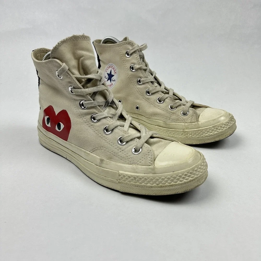Converse CDG Play Chuck 70‎ High Top Sneakers Mens 6 Womens 8 Off White Heart